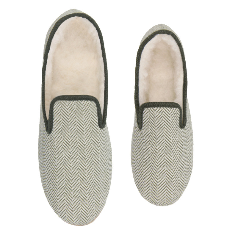vue dessus charentaises blanc kaki jules & jenn
