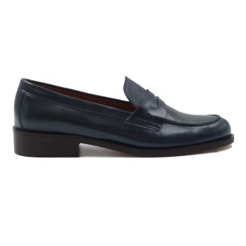 vue exterieur mocassins femme cuir bleu jules & jenn