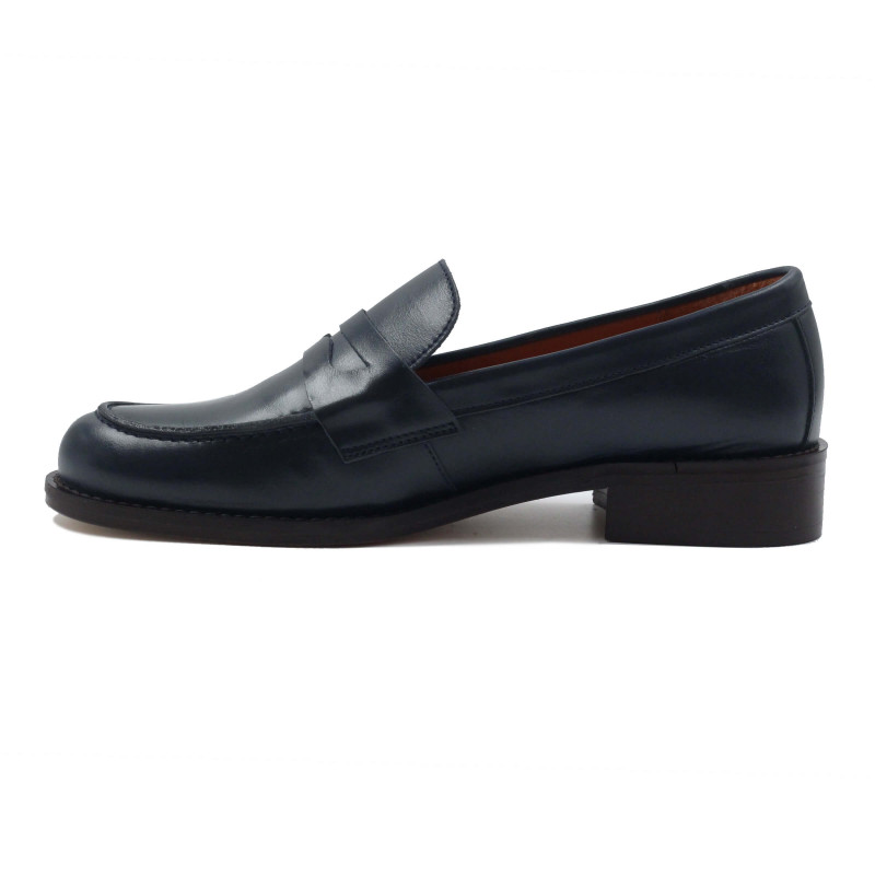 vue interieur mocassins femme cuir bleu jules & jenn