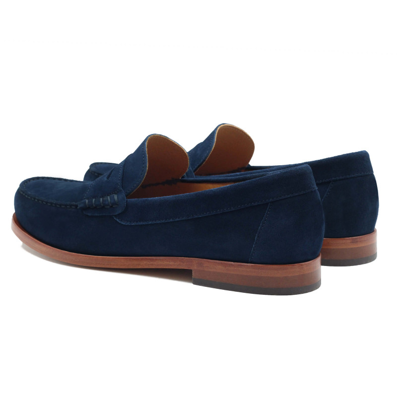vue arriere mocassins urbains cuir daim bleu jules & jenn