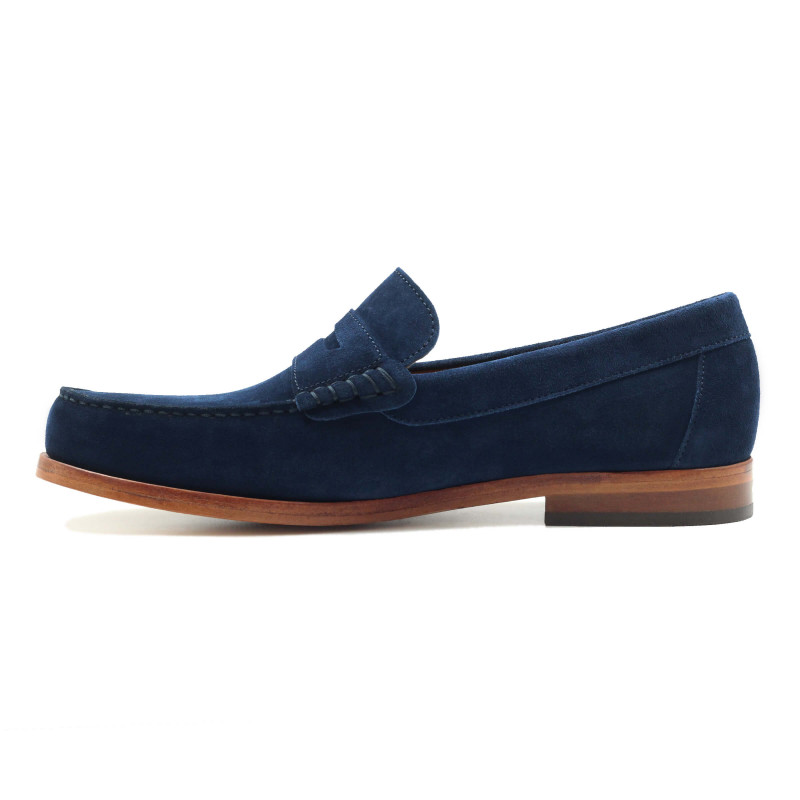 vue interieur mocassins urbains cuir daim bleu jules & jenn
