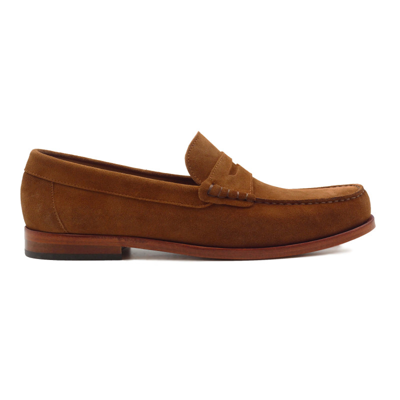 vue exterieur mocassins urbains cuir daim cognac jules & jenn