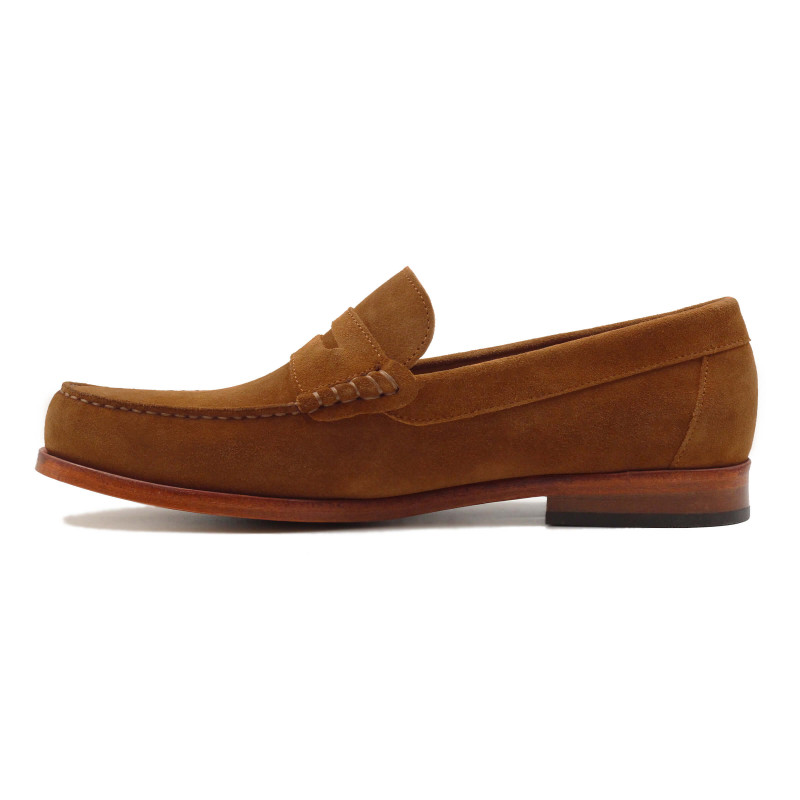 vue interieur mocassins urbains cuir daim cognac jules & jenn