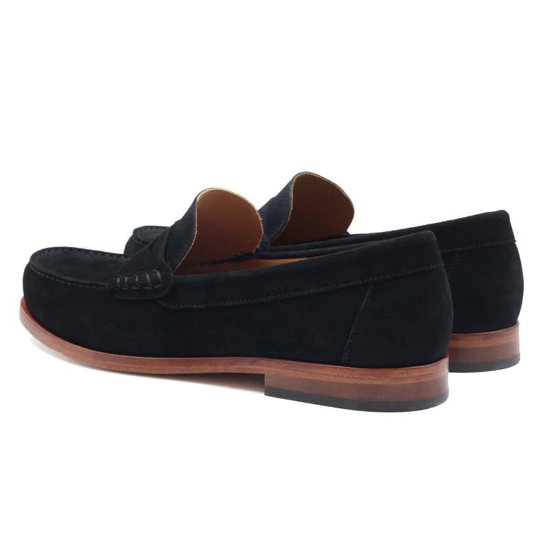 vue arriere mocassins urbains cuir daim noir jules & jenn