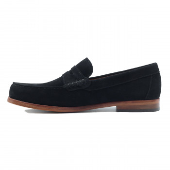 vue interieur mocassins urbains cuir daim noir jules & jenn