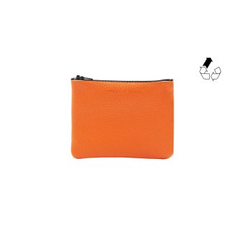 pochette cuir graine upcycle orange petit modele jules & jenn