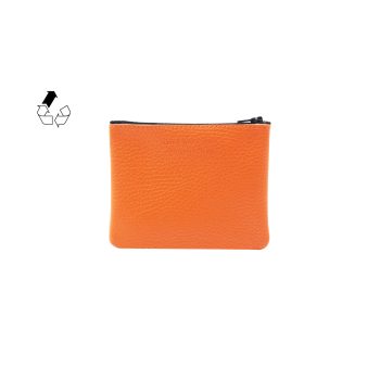 vue arriere pochette cuir graine upcycle orange petit modele jules & jenn