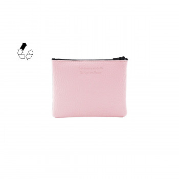 vue arriere pochette cuir graine upcycle rose petit modele jules & jenn