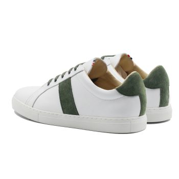 vue arriere baskets made in France cuir blanc kaki jules & jenn
