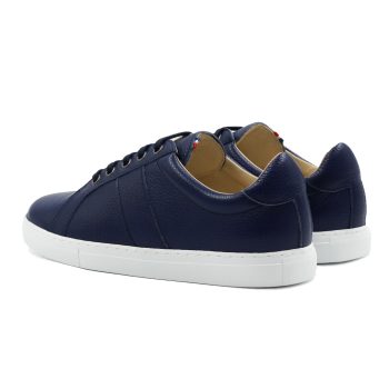 vue arriere baskets made in france cuir graine bleu jules & jenn