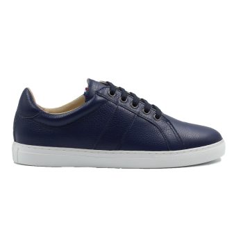 vue exterieur baskets made in france cuir graine bleu jules & jenn