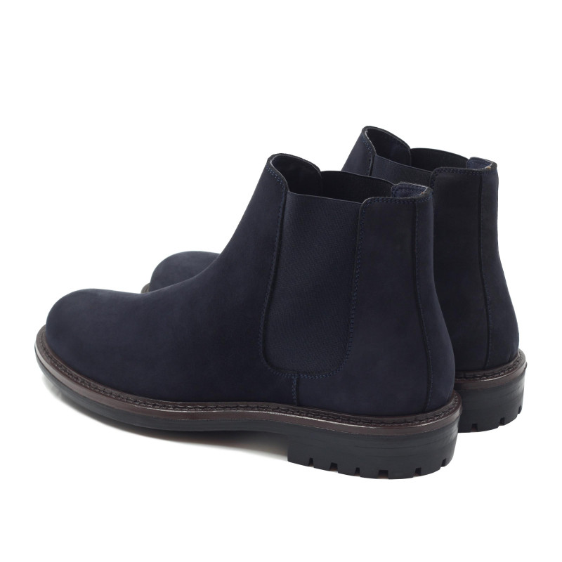 vue arriere chelsea boots basses cuir nubuck bleu jules & jenn
