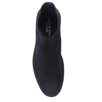 vue dessus chelsea boots basses cuir nubuck bleu jules & jenn
