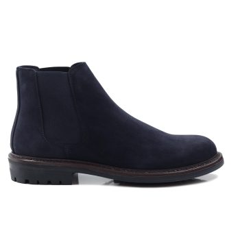 vue exterieur chelsea boots basses cuir nubuck bleu jules & jenn
