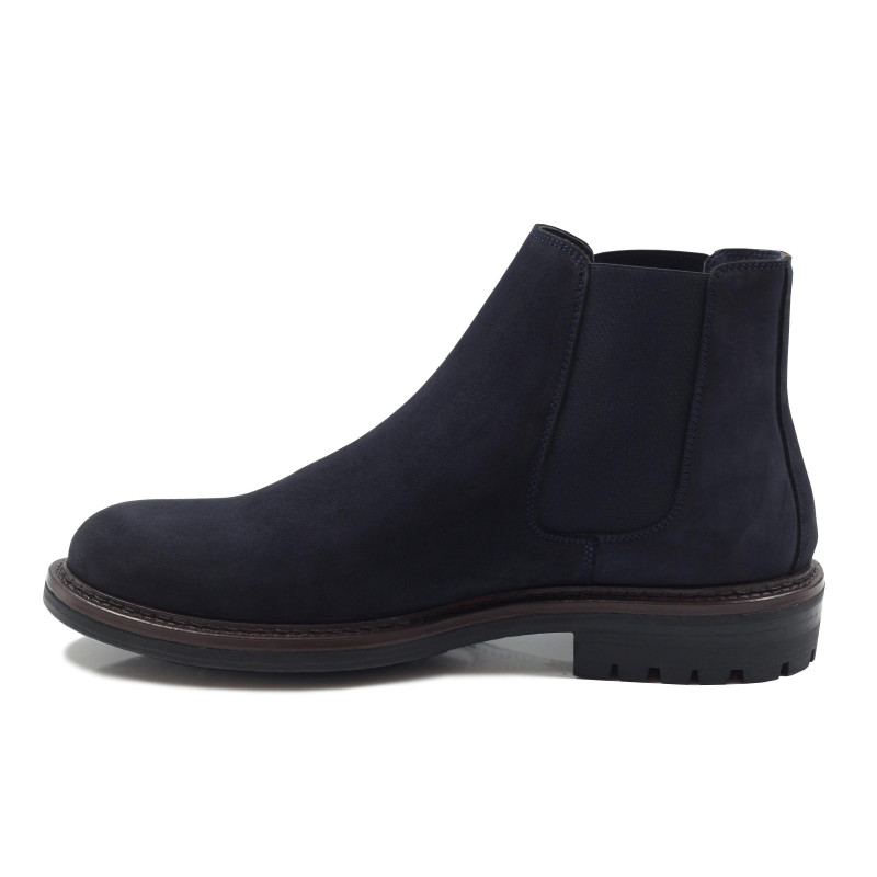 vue interieur chelsea boots basses cuir nubuck bleu jules & jenn