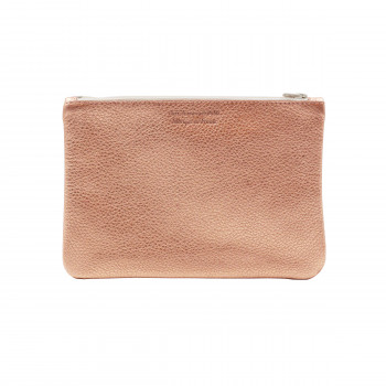 vue arriere pochette cuir graine metallise rose jules & jenn