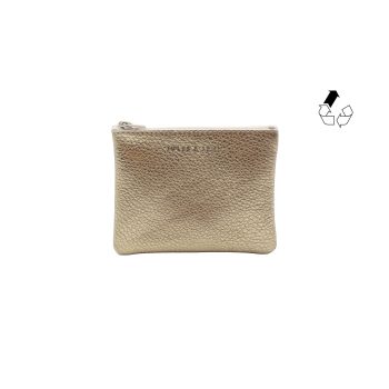 pochette cuir upcycle graine metallise dore petit modele jules & jenn