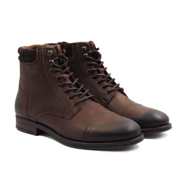 ranger boots a col cuir nubuck marron jules & jenn