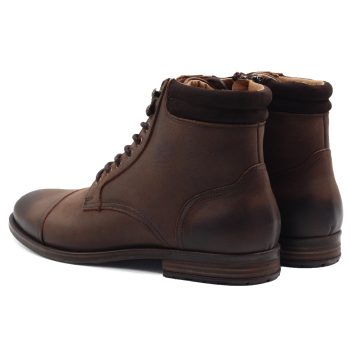 vue arriere ranger boots a col cuir nubuck marron jules & jenn