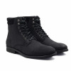 vue de face de la rangers boots à col cuir nubuck noir jules & jenn
