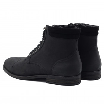 vue arrière de la rangers boots à col cuir nubuck noir jules & jenn