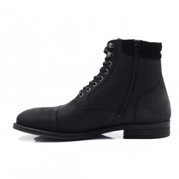 vue intérieure rangers boots à col cuir nubuck noir jules & jenn