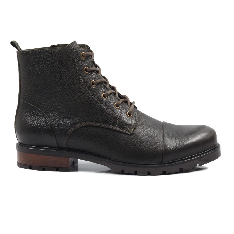 vue profil ranger boots cuir graine kaki jules jenn
