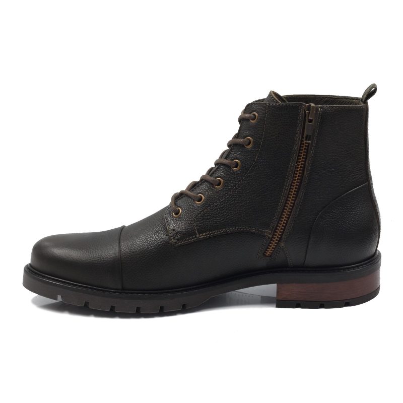 vue interieure ranger boots cuir graine kaki jules jenn
