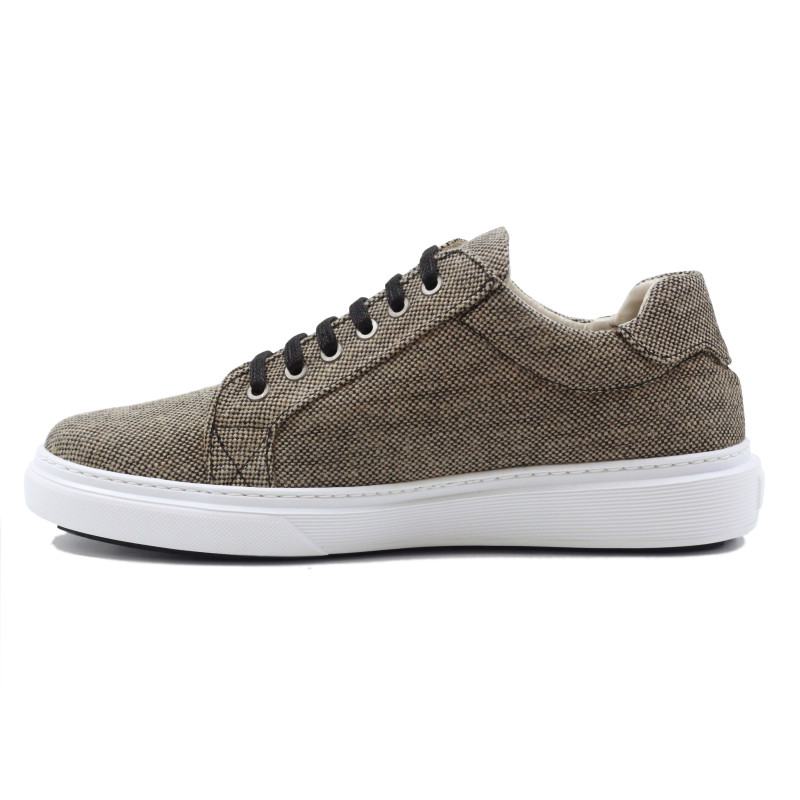 vue interieur baskets homme toile recyclee beige noir jules & jenn