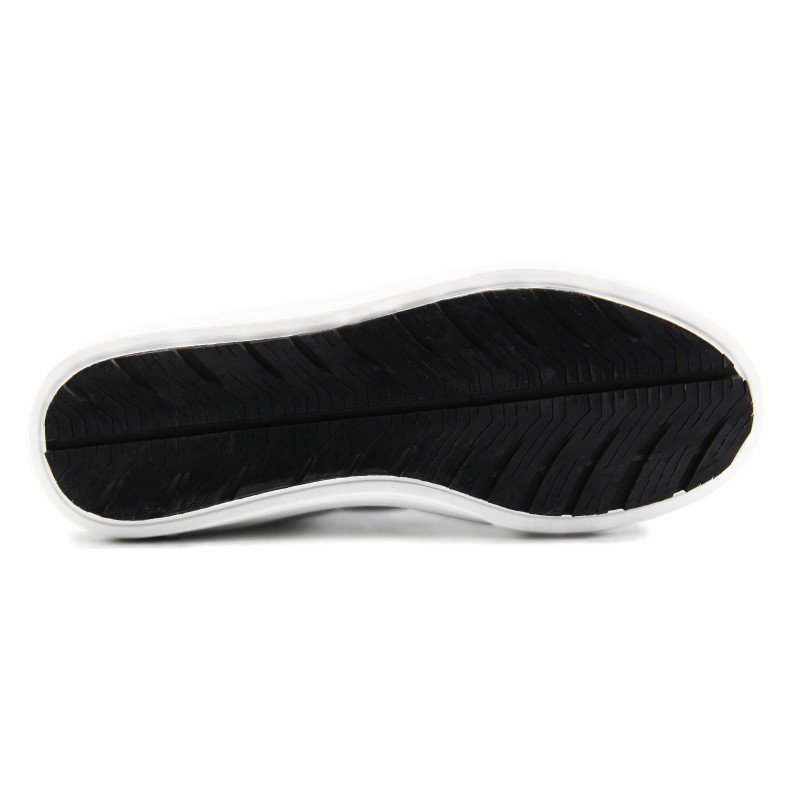 vue dessous baskets homme toile recyclee beige noir jules & jenn