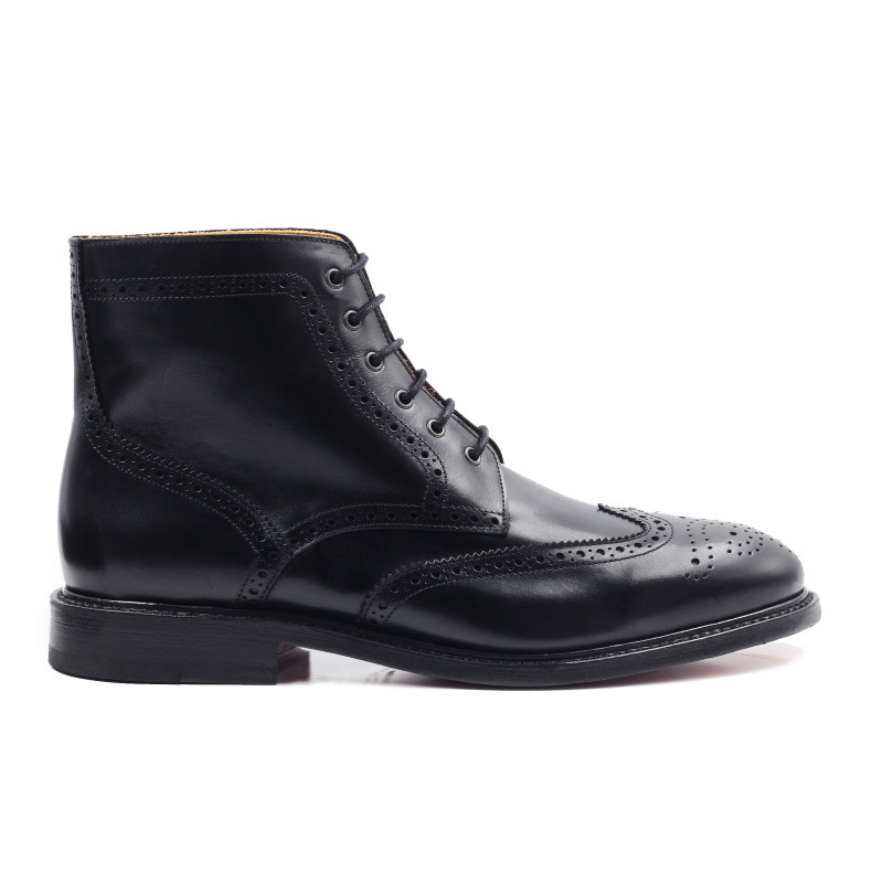 vue exterieur boots cousu goodyear cuir noir jules & jenn