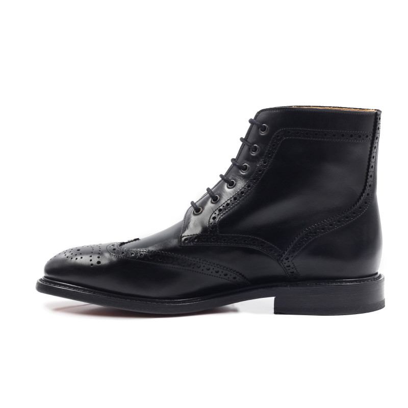 vue interieur boots cousu goodyear cuir noir jules & jenn