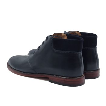 vue arriere bottillons courts homme cuir bleu jules & jenn
