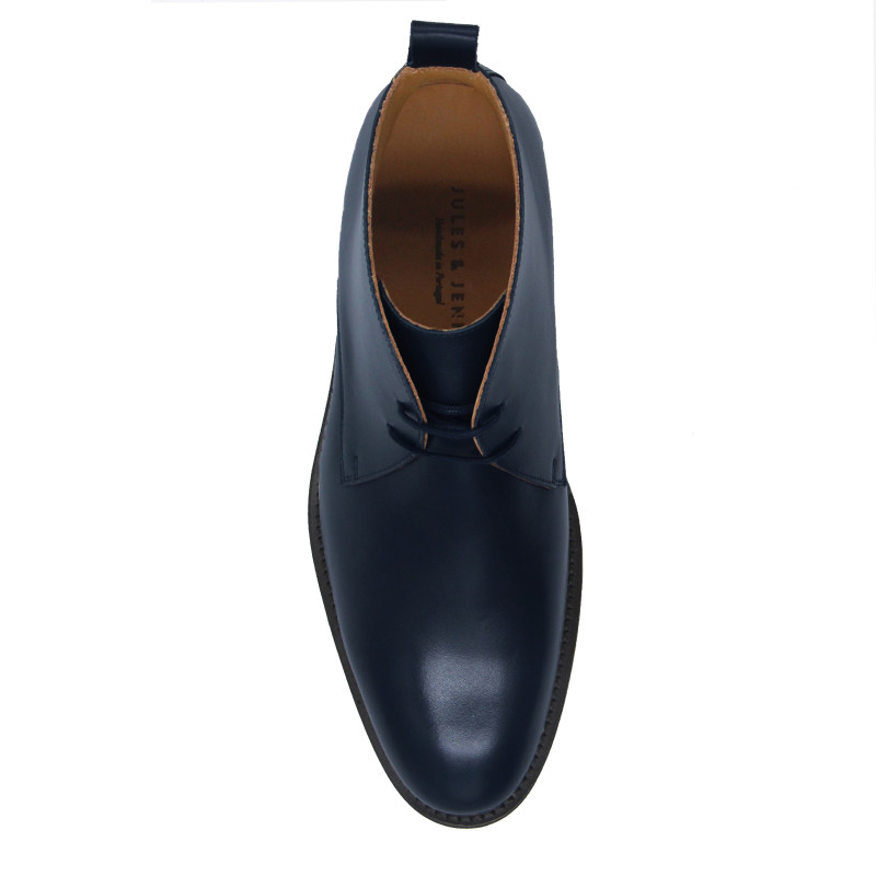 vue dessus desert boots cuir bleu jules & jenn