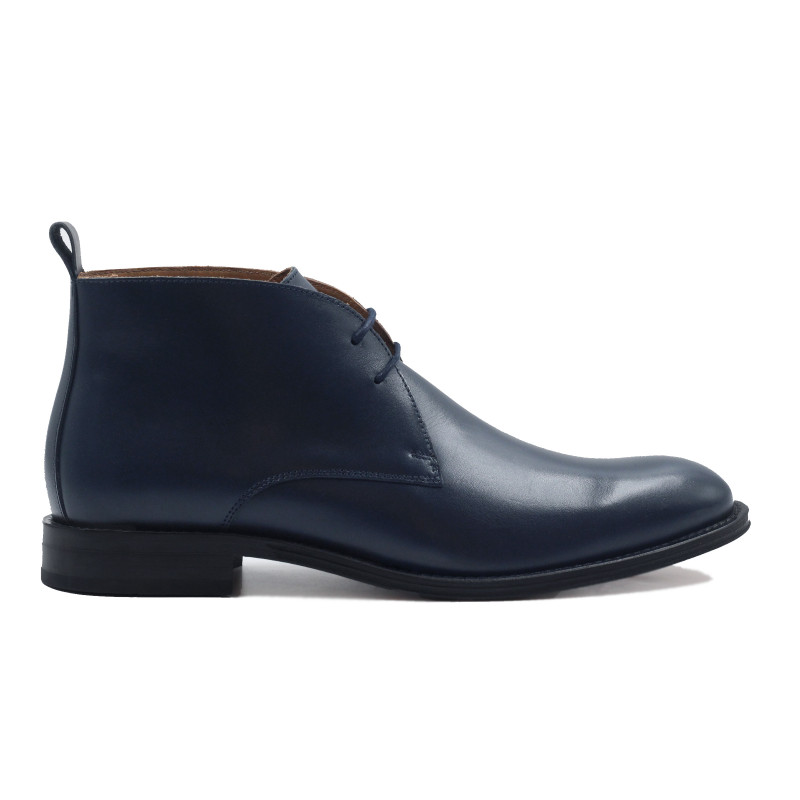 vue exterieur desert boots cuir bleu jules & jenn