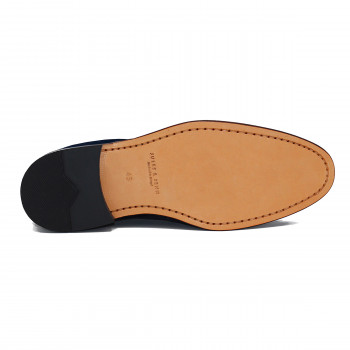 vue dessous desert boots cuir bleu jules & jenn