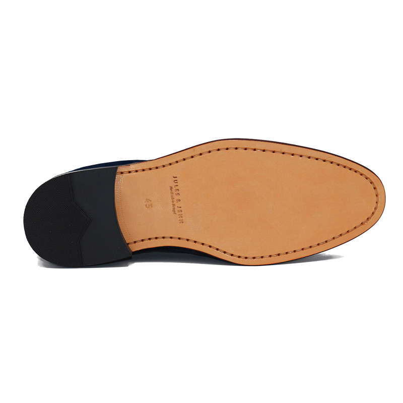 vue dessous desert boots cuir bleu jules & jenn