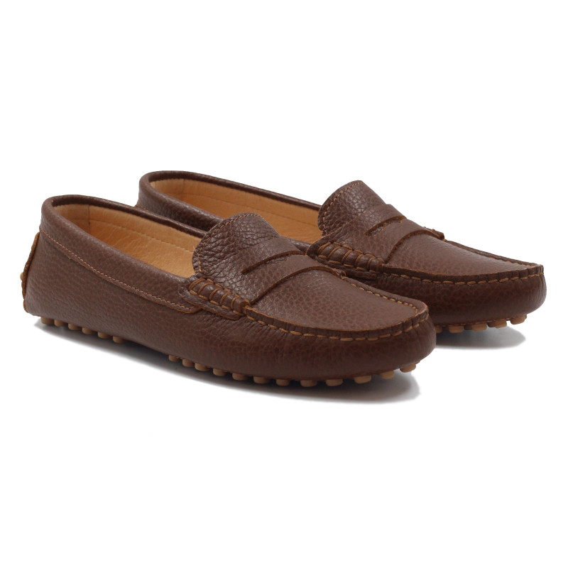 mocassins cuir graine marron jules & jenn