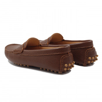 vue arriere mocassins cuir graine marron jules & jenn