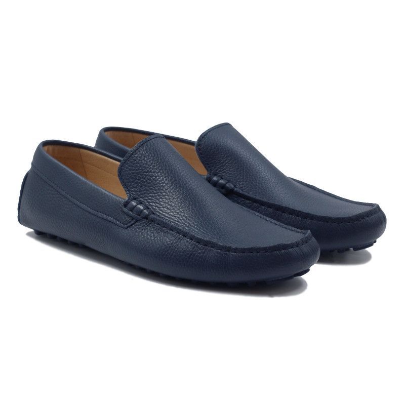 mocassins homme cuir graine bleu jules & jenn