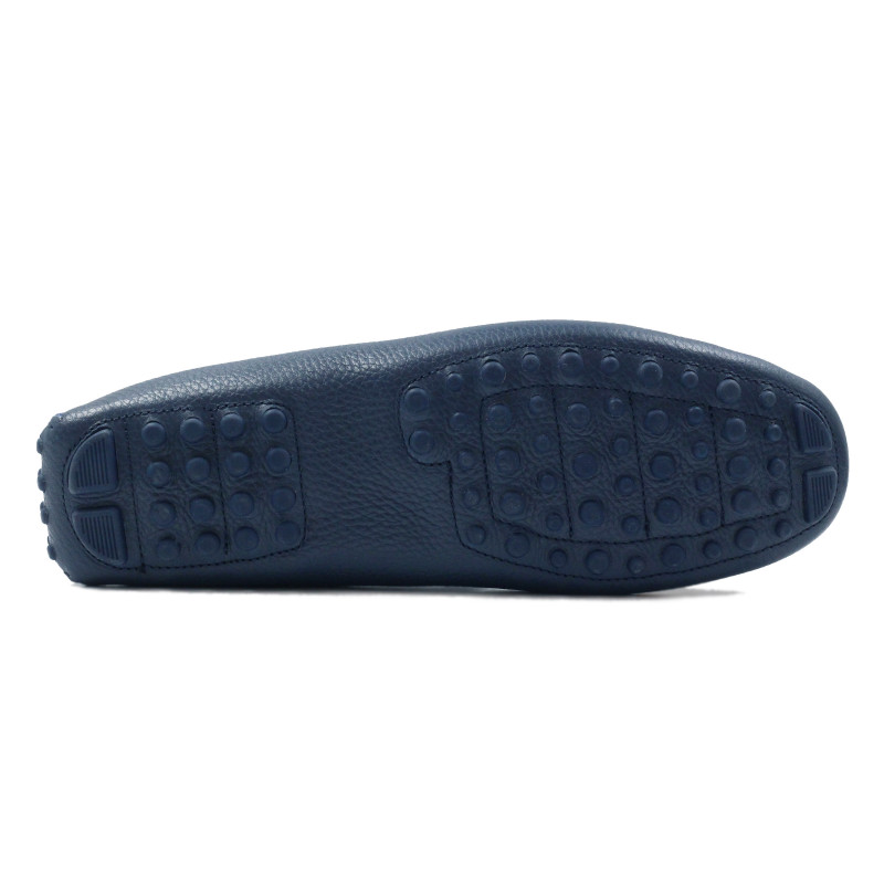 vue dessous mocassins homme cuir graine bleu jules & jenn