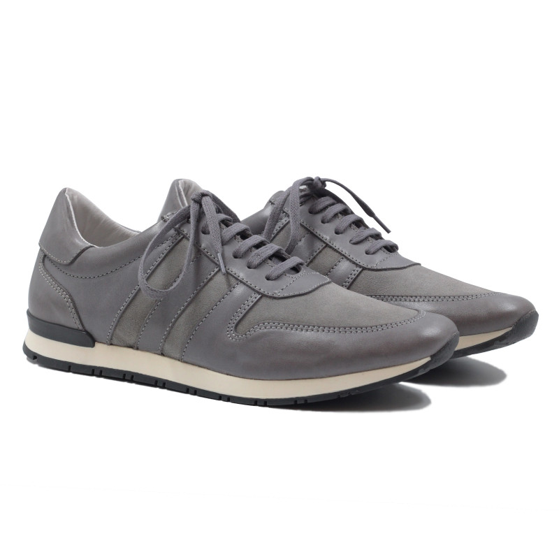 sneakers cuir daim gris jules & jenn