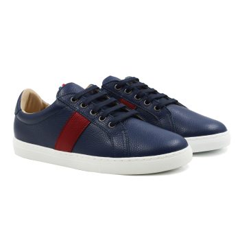 baskets made in france cuir graine bleu rouge jules & jenn