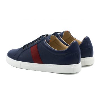 vue arriere baskets made in france cuir graine bleu rouge jules & jenn