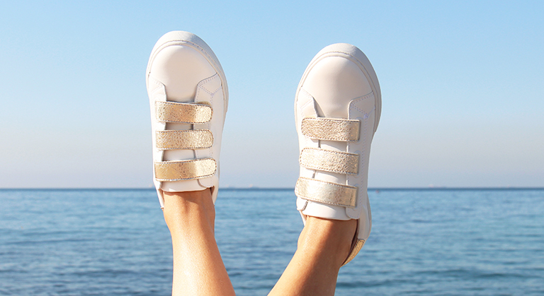 baskets scratch cuir blanc dore jules & jenn