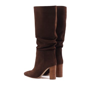 vue arriere bottes drapees cuir daim marron jules & jenn