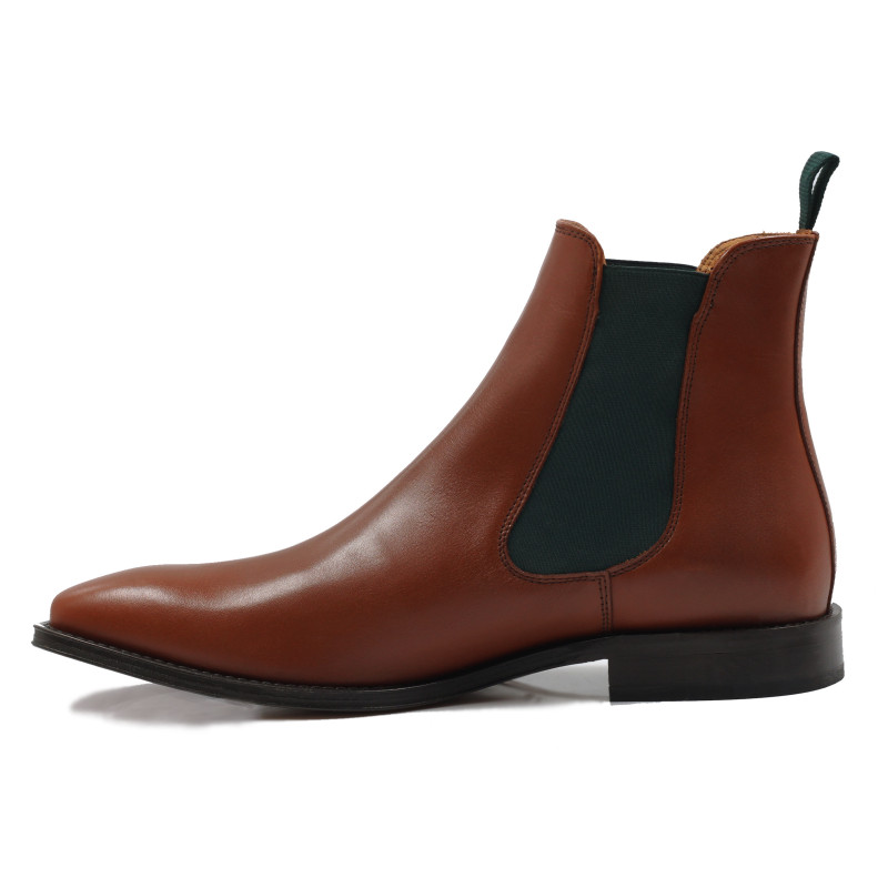 vue interieur chelsea boots cuir cognac vert jules & jenn