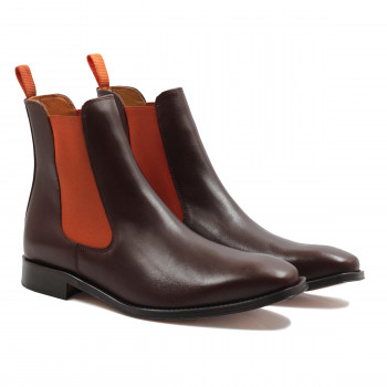 chelsea boots cuir marron orange jules & jenn