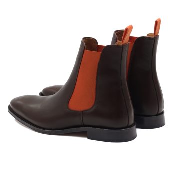 vue arriere chelsea boots cuir marron orange jules & jenn