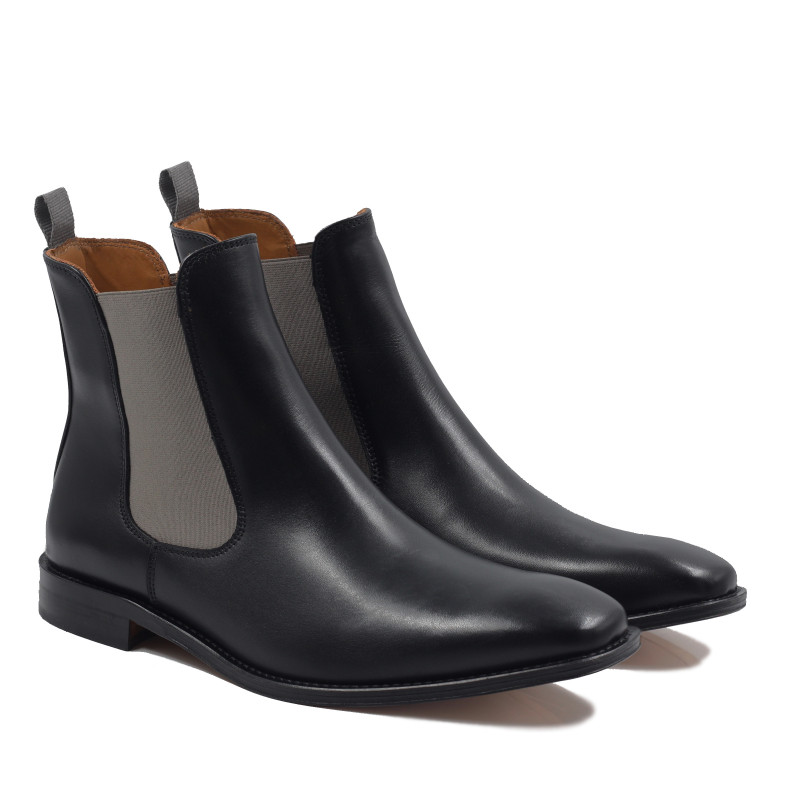 chelsea boots cuir noir gris jules & jenn